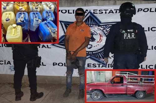 Capturan a Giovany "N" en Soyaniquilpan por traer gasolina de dudosa procedencia en su camioneta